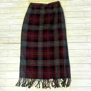 Vintage Wool Blend plaid Skirt